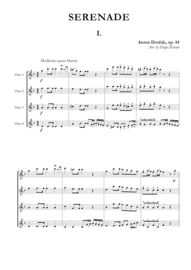 Serenade Op. 44 for Flute Quartet - 1st Movement (arr. Diego Marani)