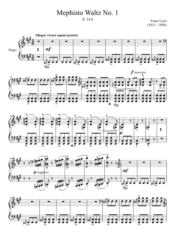 Mephisto Waltz No. 1 S. 514 (arr. Zachary Corbett)
