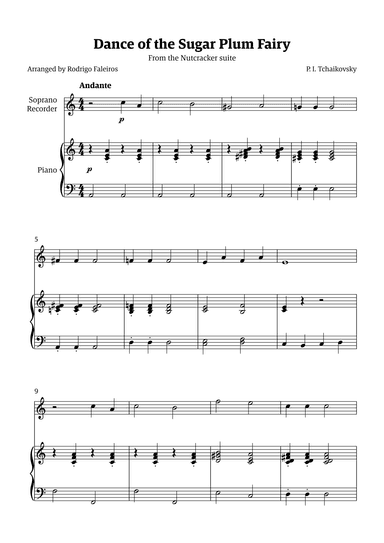 Sugar Plum Fairy theme (arr. Rodrigo Faleiros)