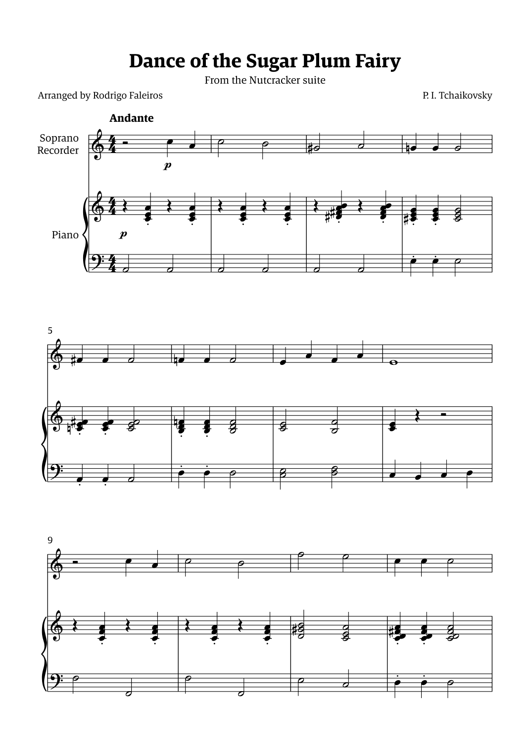 Sugar Plum Fairy theme (arr. Rodrigo Faleiros)