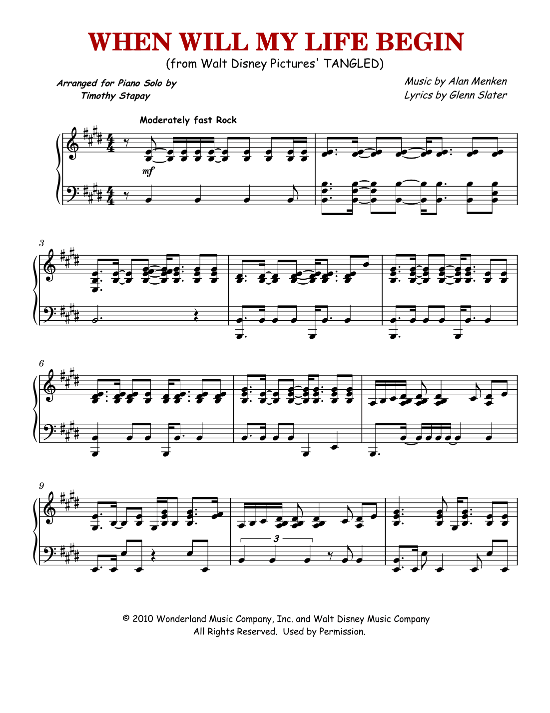 When Will My Life Begin? (arr. Timothy Stapay)