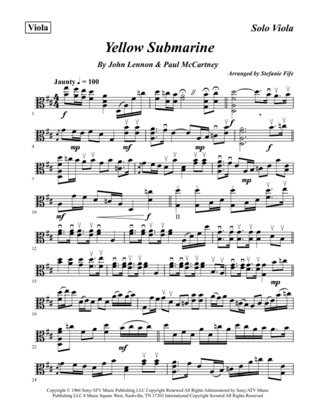 Yellow Submarine (arr. Stefanie Fife)