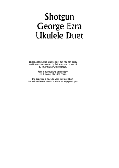 Shotgun (arr. Uke of Carl)