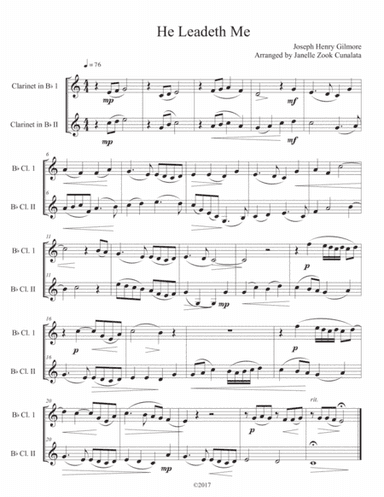 He Leadeth Me (Clarinet Duet) (arr. Janelle Zook Cunalata)