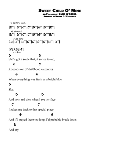 Sweet Child O' Mine (arr. Nathan D. Wachsmuth)
