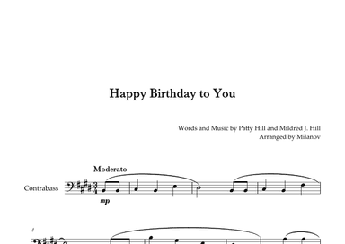 Happy Birthday to You | String Bass | E Major (arr. Milanov)