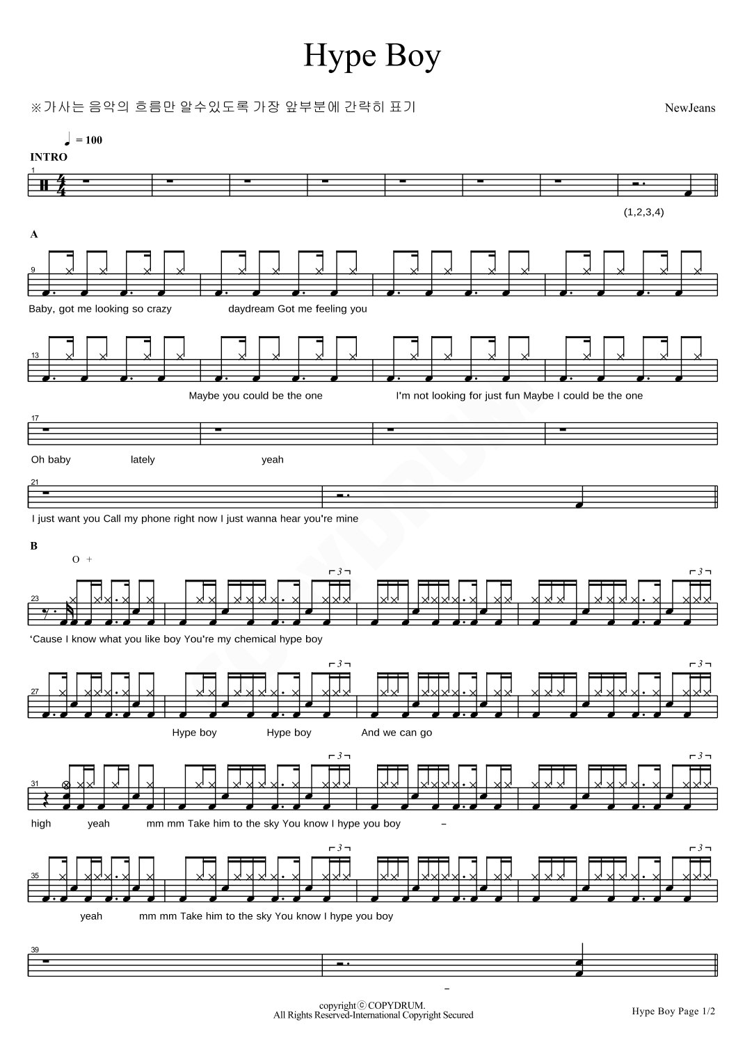 Hype Boy (arr. COPYDRUM)
