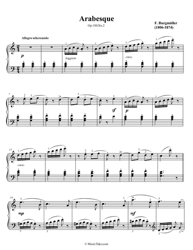 Burgmuller Arabesque Op.100 No.2 (arr. Ben Choupak)