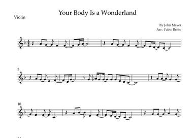 Your Body Is A Wonderland (arr. Fabio Britto)