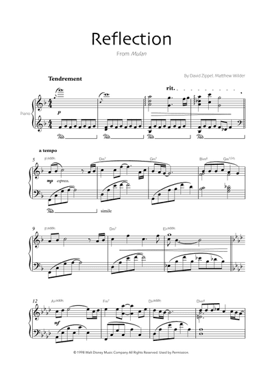 Reflection (arr. Robin Hood Editions)