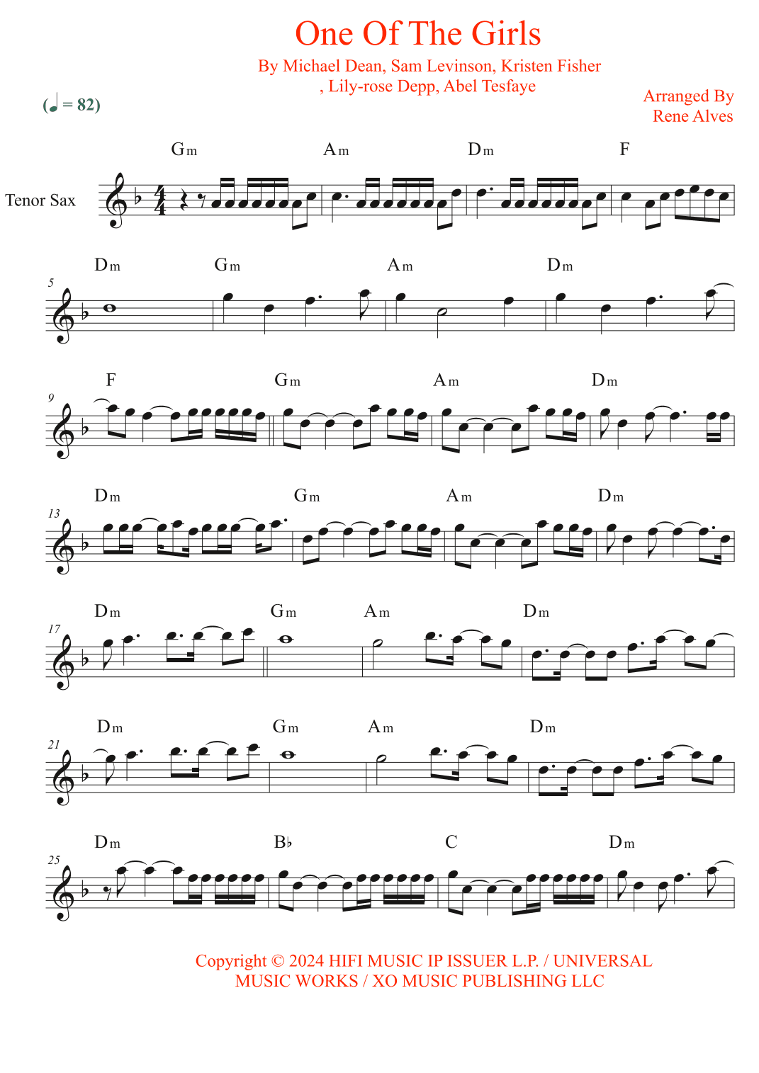 One Of The Girls (arr. Rene Alves)