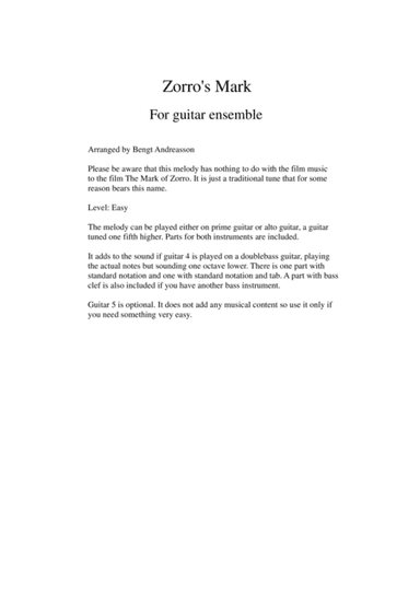 Zorro's Mark (arr. Bengt Andreasson)