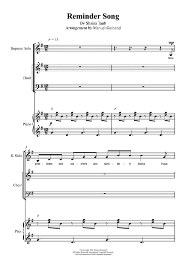 Reminder Song (arr. Manuel Guinand)