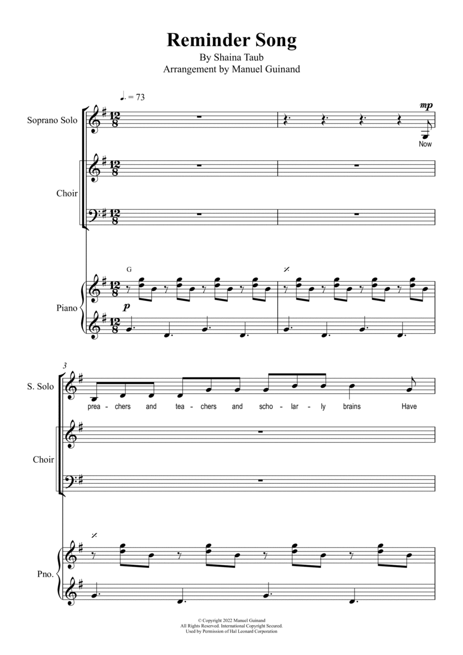 Reminder Song (arr. Manuel Guinand)