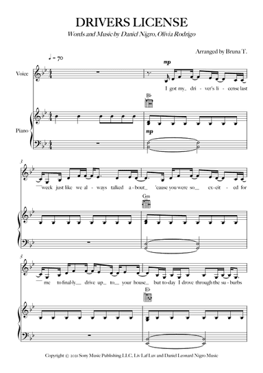 Drivers License (arr. Bruna T.)