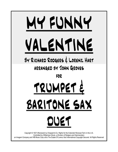 My Funny Valentine (arr. John Groves)