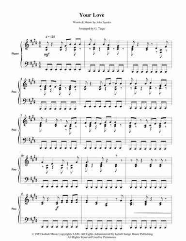 Your Love (arr. G. Tiago)