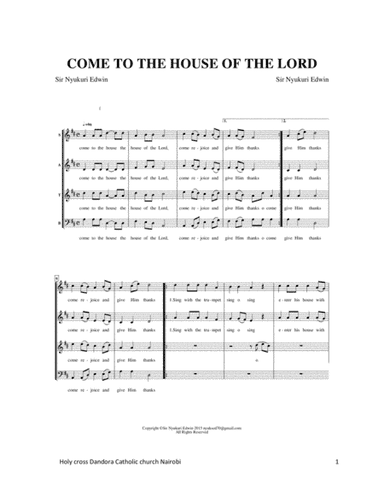 COME TO THE HOUSE OF YAHWEH