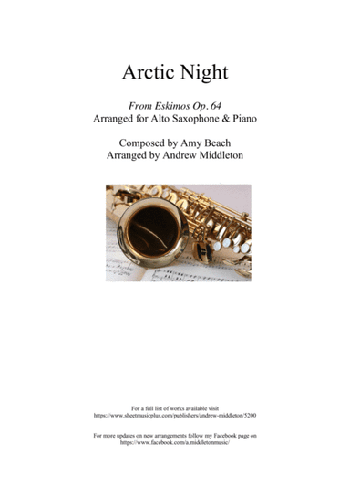 Arctic Night arranged for Alto Saxophone and Piano (arr. Andrew Middleton)
