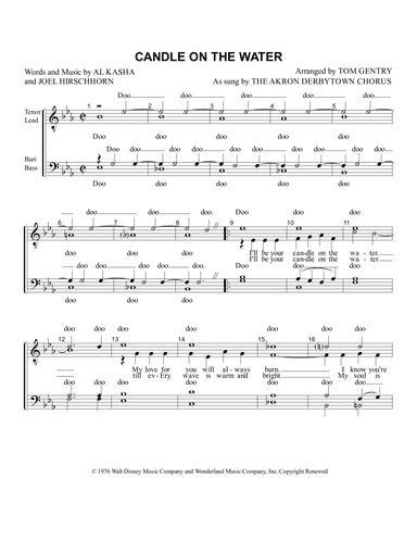 Candle On The Water (arr. Tom Gentry)