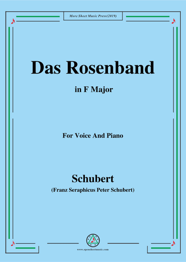 Schubert-Das Rosenband(The Rosy Ribbon),Ver.II,in F Major (arr. OSM Press)