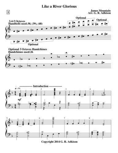 Like a River Glorious (for 3, 4 and 5 octave handbell choirs) (arr. G. R. Adkison)