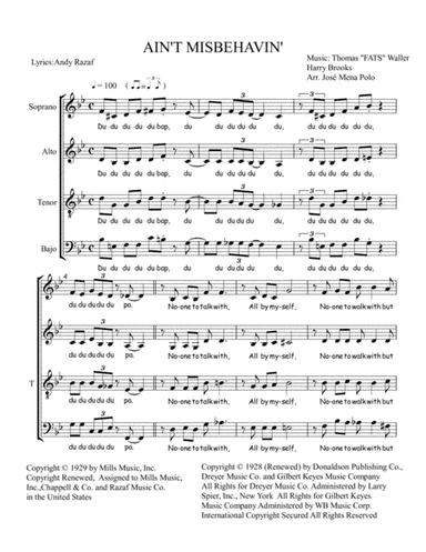 Ain't Misbehavin' (arr. Jose Mena Polo)