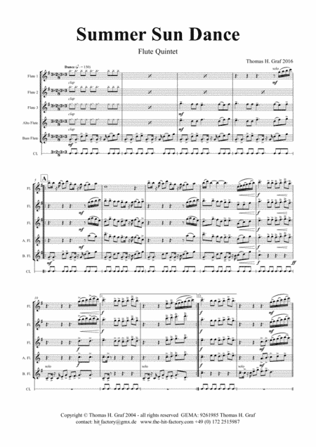 Summer Sun Dance - 11/8 - Folk Dance Style - Flute Quintet