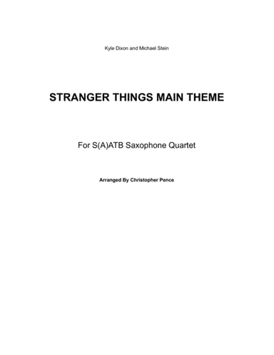 Stranger Things Main Title Theme (arr. Christopher Pence)