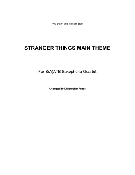 Stranger Things Main Title Theme (arr. Christopher Pence)
