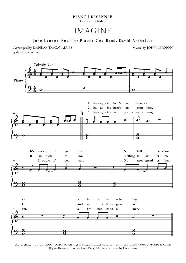 Imagine (arr. Danilo "Daca" Alves)