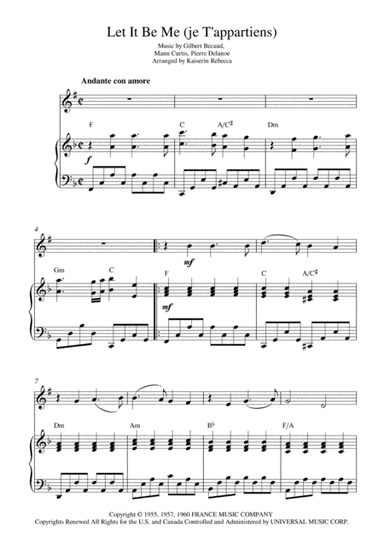 Let It Be Me (je T'appartiens) (arr. Kaiserin Rebecca)