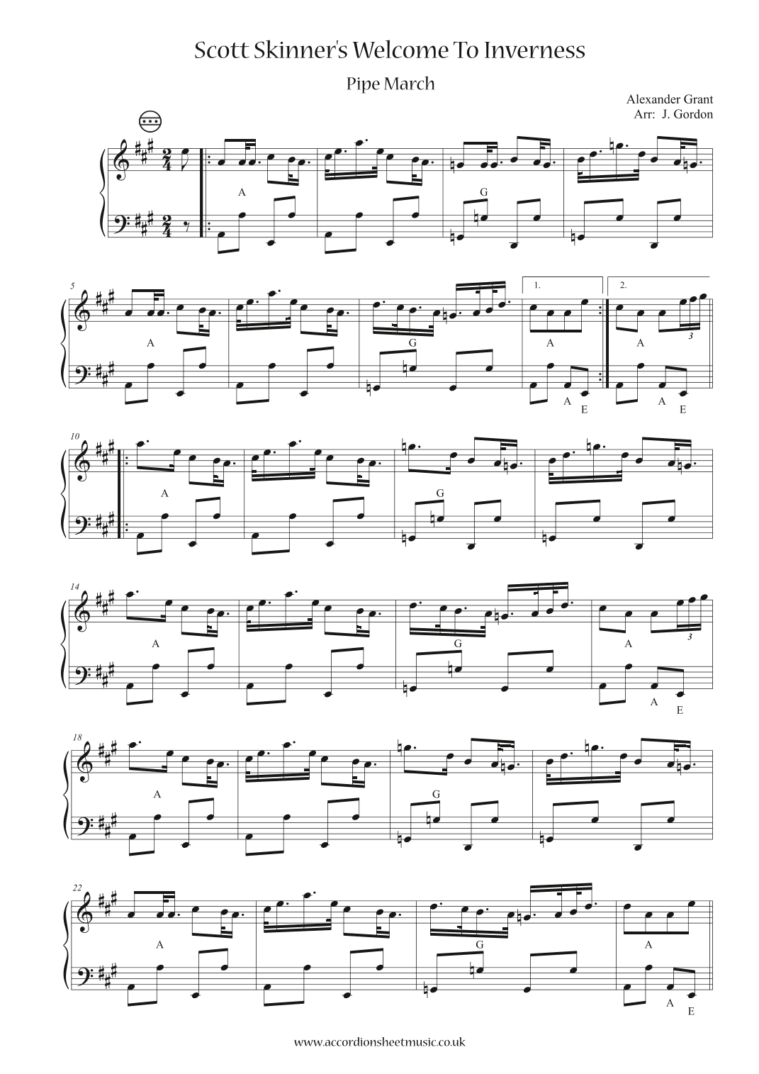 Scott Skinner's Welcome To Inverness (arr. Julia Gordon)