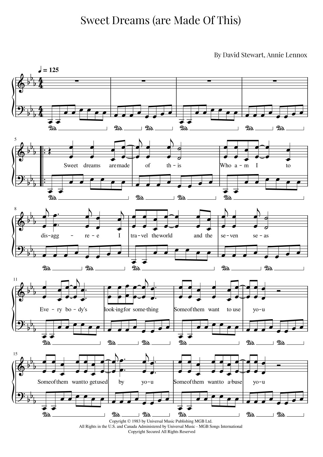 Sweet Dreams (are Made Of This) (arr. Roger da Luz)