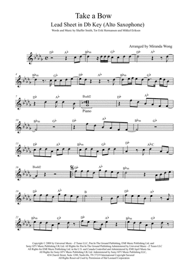 Take A Bow (arr. Miranda Wong)