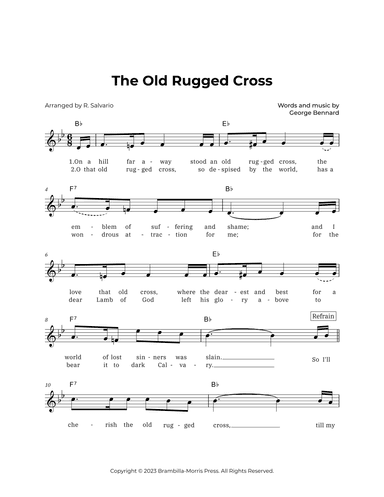 The Old Rugged Cross (Key of B-Flat Major) (arr. R. Salvario)