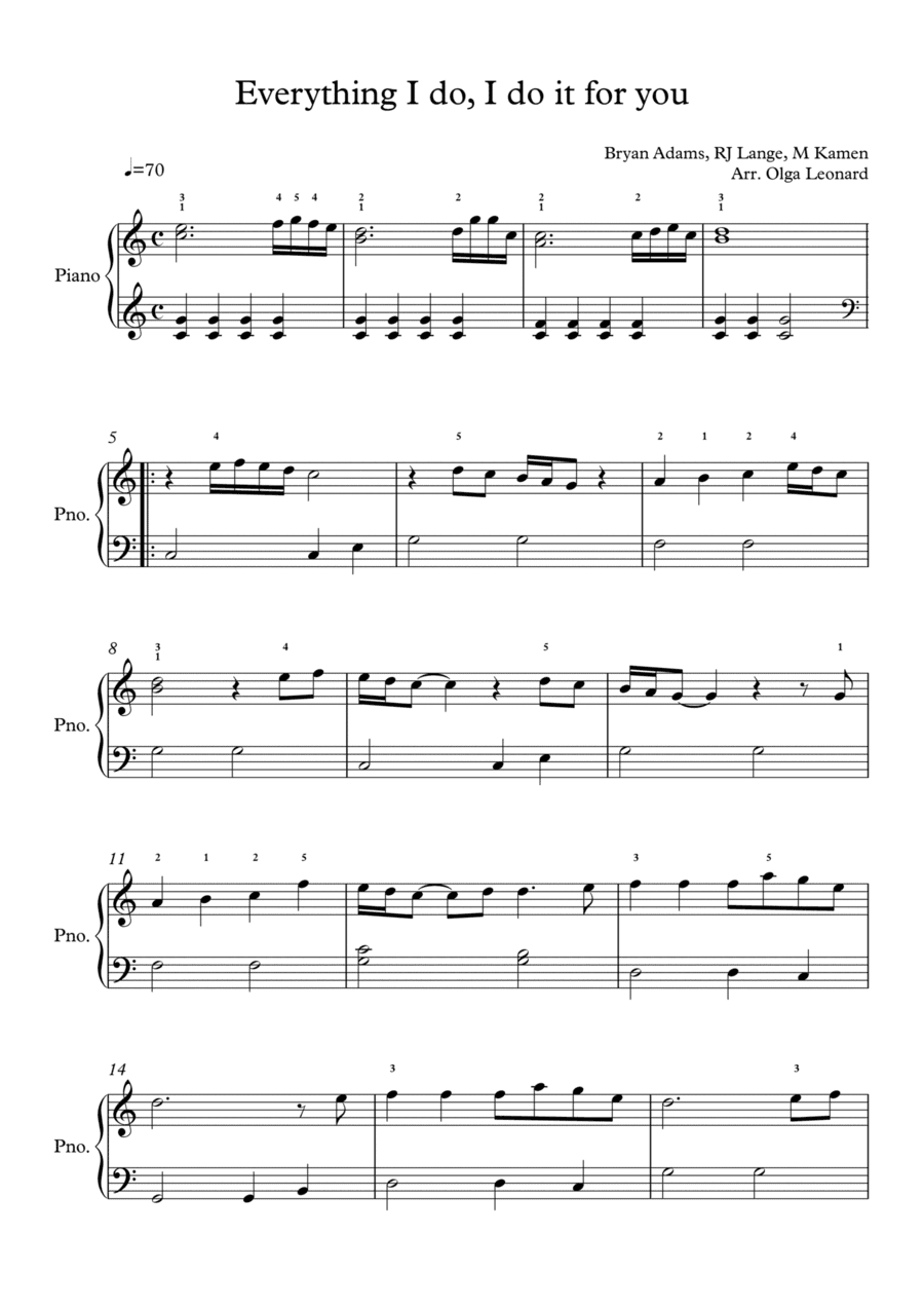 (everything I Do) I Do It For You (arr. Olga Leonard)