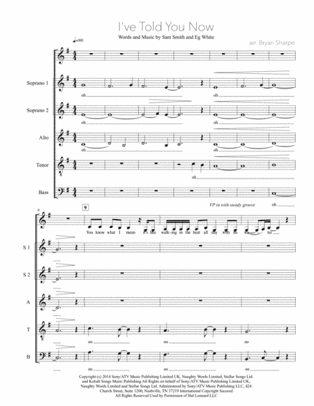 I've Told You Now (arr. Bryan Sharpe)