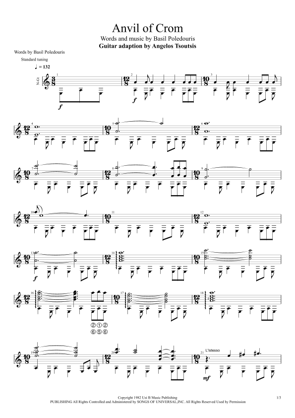 Anvil Of Crom (arr. angelos tsoutsis)