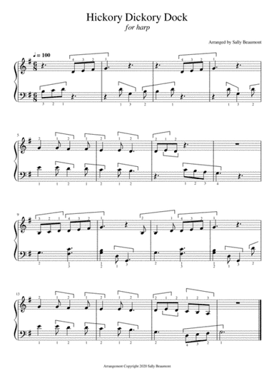 Hickory Dickory Dock - Children's Song for Easy Harp (arr. Sally Beaumont)