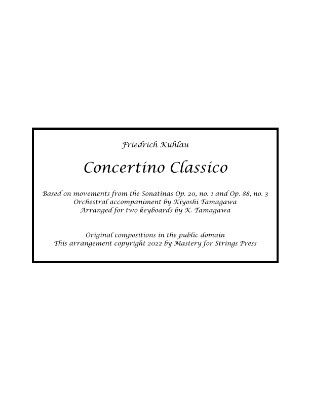 Concertino Classico (arr. Kiyoshi Tamagawa)
