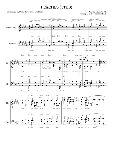 Peaches (arr. Dom Finetti)