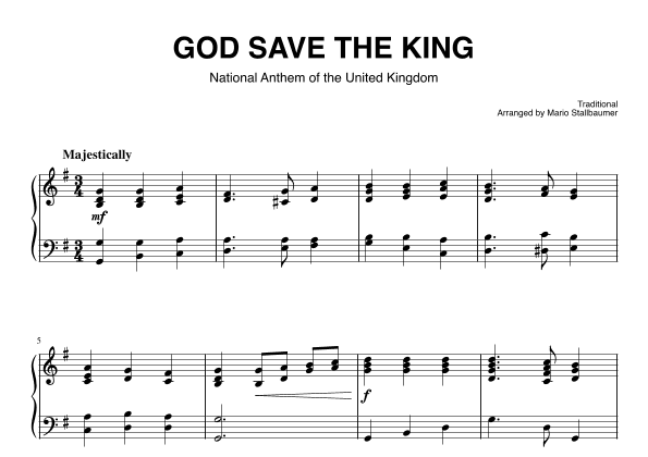 God Save the King (UK National Anthem) (arr. Mario Stallbaumer)