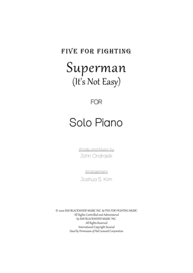 Superman (It's Not Easy) (arr. Joshua S. Kim)