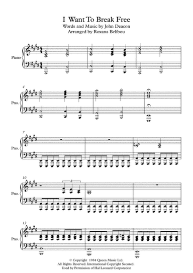I Want To Break Free (arr. Roxana Belibou)