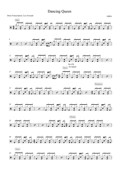 Dancing Queen (arr. Drum Transcription: Leo Alvarado)