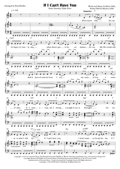 If I Can't Have You (arr. Katy Bradley)