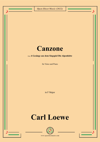 Loewe-Canzone,in F Major,for Voice and Piano (arr. OSM Press)