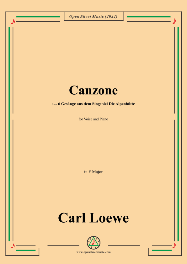 Loewe-Canzone,in F Major,for Voice and Piano (arr. OSM Press)