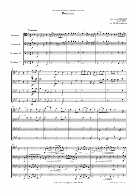Rondeau - Bridal Fanfare - Trombone Quartet (arr. Anne L Christopherson GRSM ARCM)